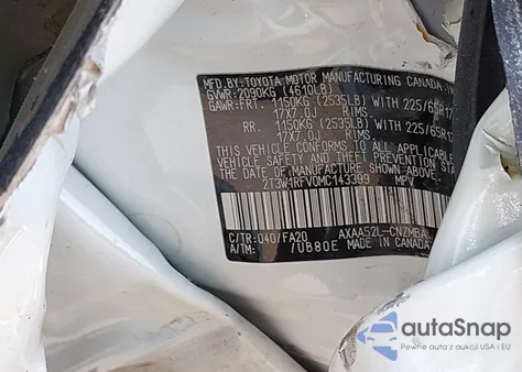 2021 Toyota Rav4 Xle z USA, uszkodzony, nr VIN 2T3W1RFV0MC143399